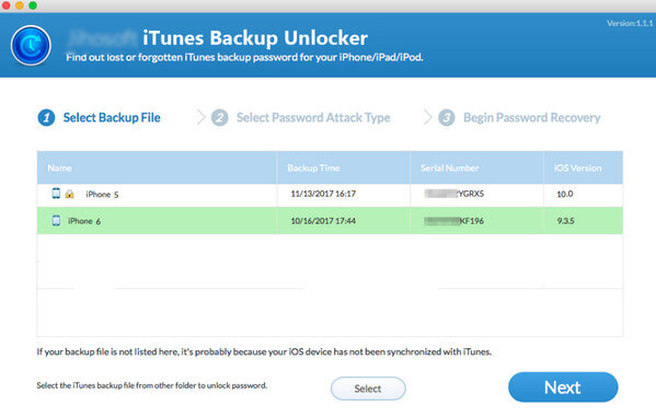 Desbloqueador de copia de seguridad de iTunes