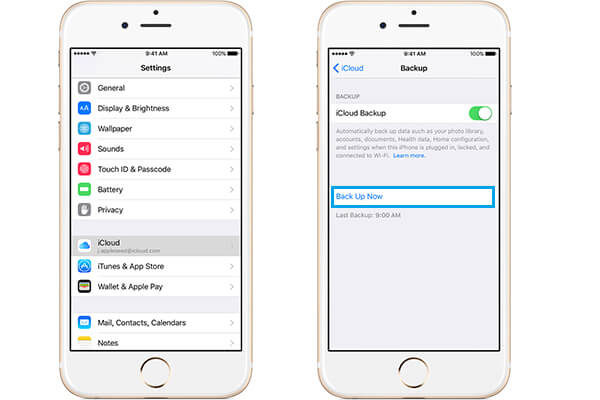 Copia de seguridad de fotones de iPhone en iCloud