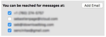 Comprobar el correo electrónico de iMessage en Mac