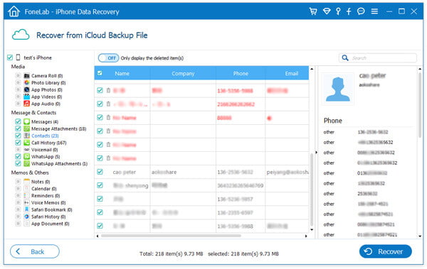 Restaurar archivos eliminados de iCloud Backup