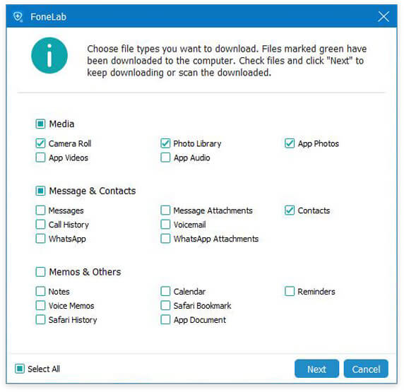 Escanear copia de seguridad de iCloud