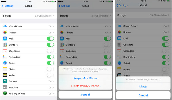 Restaurar contactos desde iCloud en iOS