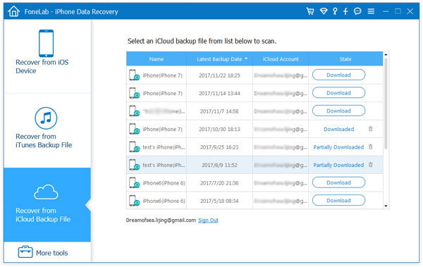 Escanear iCloud Backup