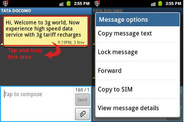 Reenvío de mensajes de texto para Android