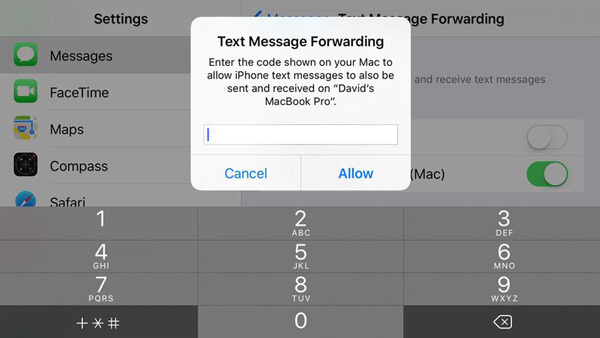 Reenvío de mensajes de texto en Mac