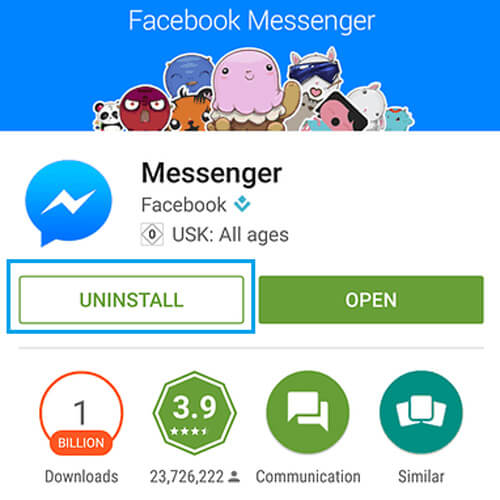 Desinstalar Facebook Messenger