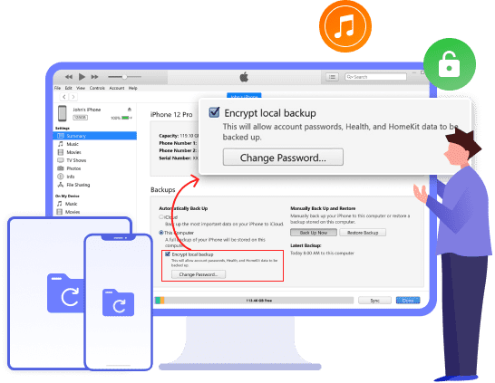 Eliminar la contraseña de copia de seguridad de iTunes