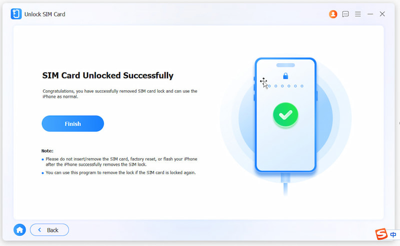 Desbloquear Sim Finish
