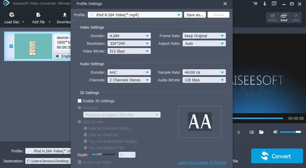 Ajustar la configuración del perfil