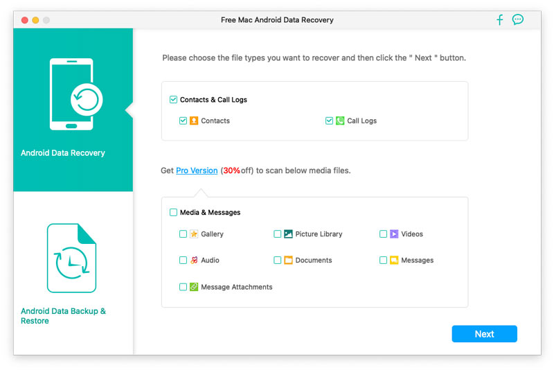 Elija los tipos de archivos para escanear