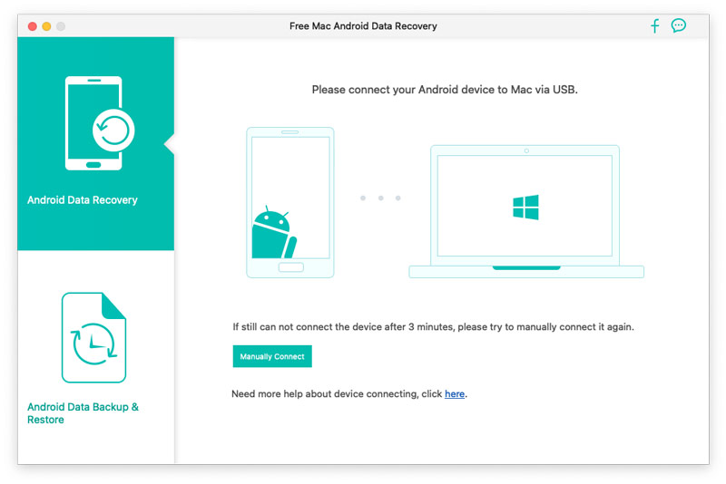 Conecte el dispositivo Android a la recuperación de datos de Mac Android