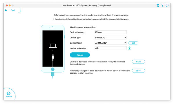 Reparar el sistema iOS