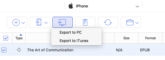 Exportar iPhone ePub a Mac