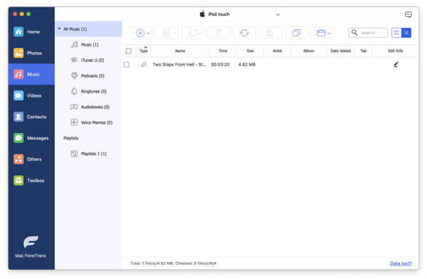 Mac FoneTrans iPod Música