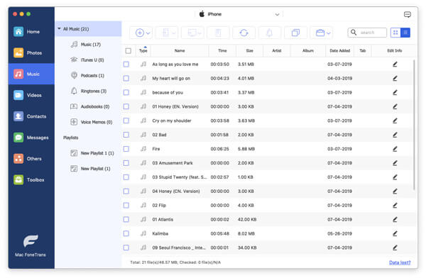 Transferir canciones de iPod a Mac