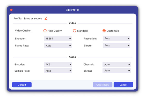 Configuración de perfil