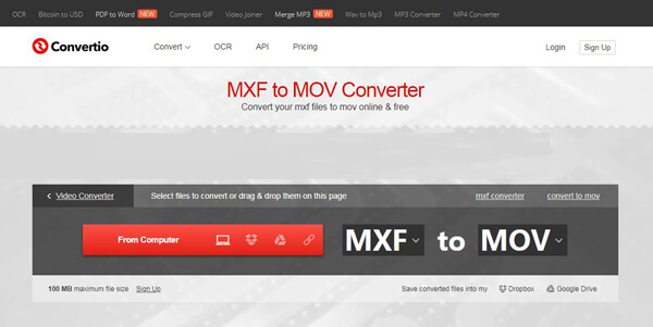Convertidor de archivos MXF en línea