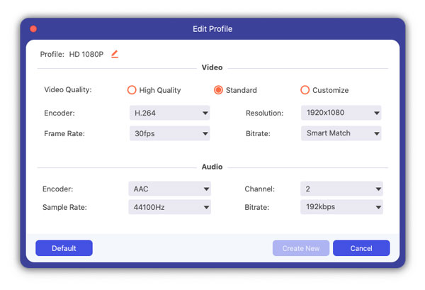 Configuración de perfil