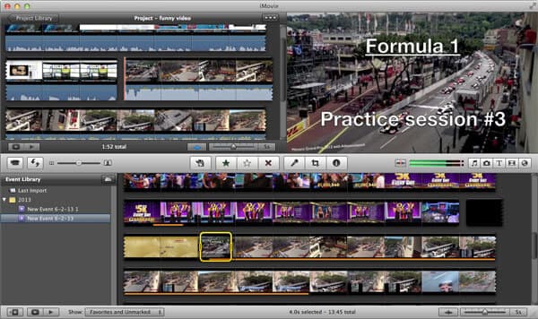 Interfaz de iMovie