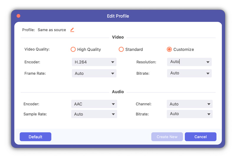 Configuración de perfil