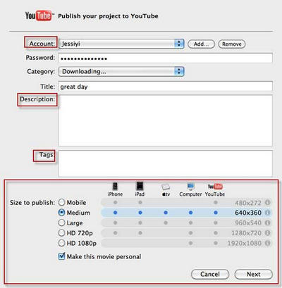 Subir vídeo de iMovie a Youtube