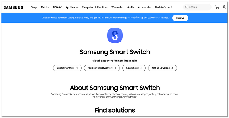 Transferencia de archivos con Samsung Smart Switch