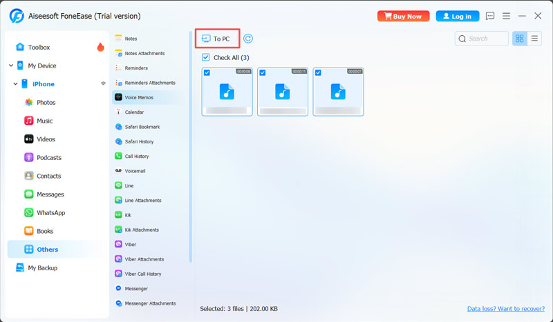 Transfiere notas de voz desde tu iPhone con Foneease.