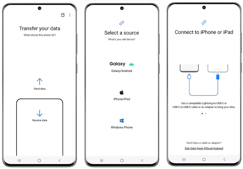 Transferencia de datos de iPhone a Samsung mediante Smart Switch