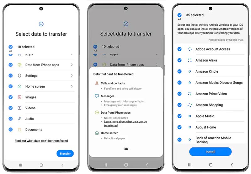 Transfiere los datos de tu iPhone a un Samsung mediante Smart Switch.