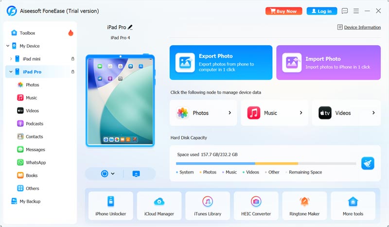 Conecta ambos iPads con Foneease.