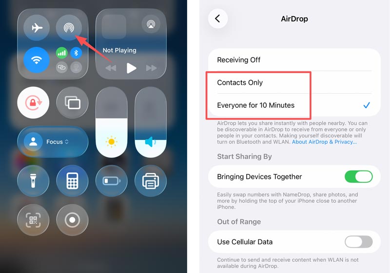 Activen AirDrop en sus iPhones.