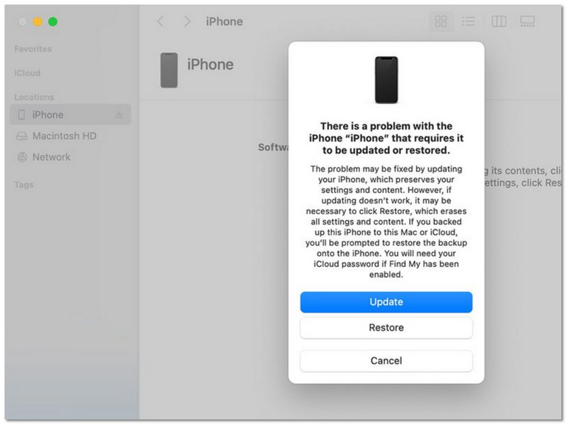 Haz clic en Actualizar iPhone