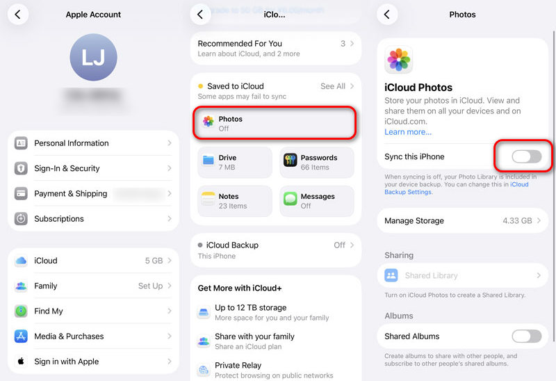 Activar iCloud Photo
