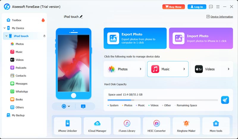 Conectar iPod Touch a Foneease