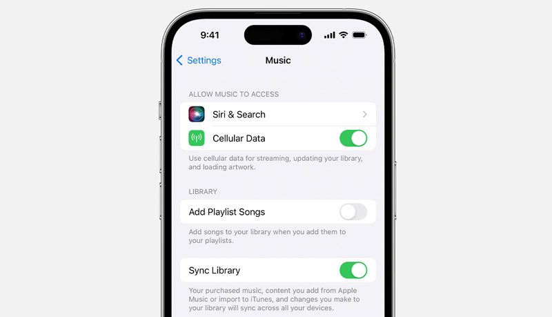 Activar la sincronización de la biblioteca de música en el iPod Touch