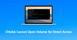 Chkdsk no puede abrir el volumen para acceso directo
