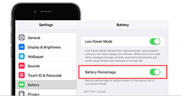 Cómo mostrar el porcentaje de batería en iPhone/iPad/iPod touch