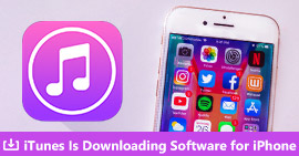 iTunes actualmente está descargando software para iPhone