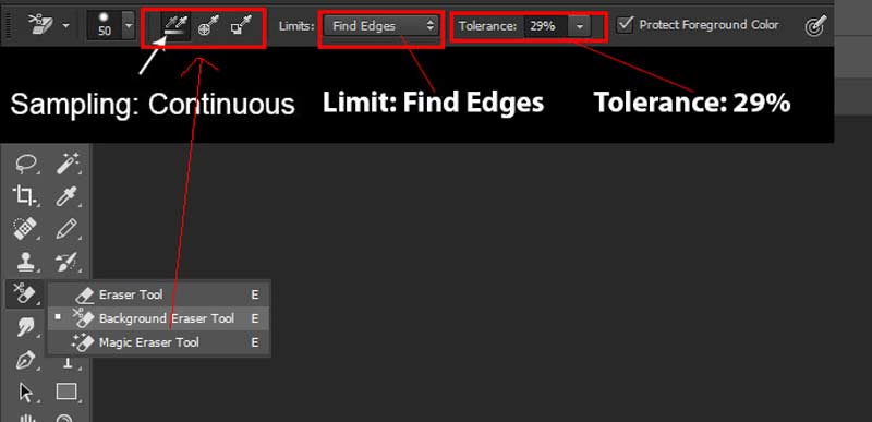 Configuración del borrador de fondo