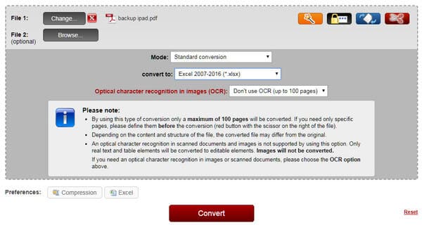 Convertir PDF a Excel