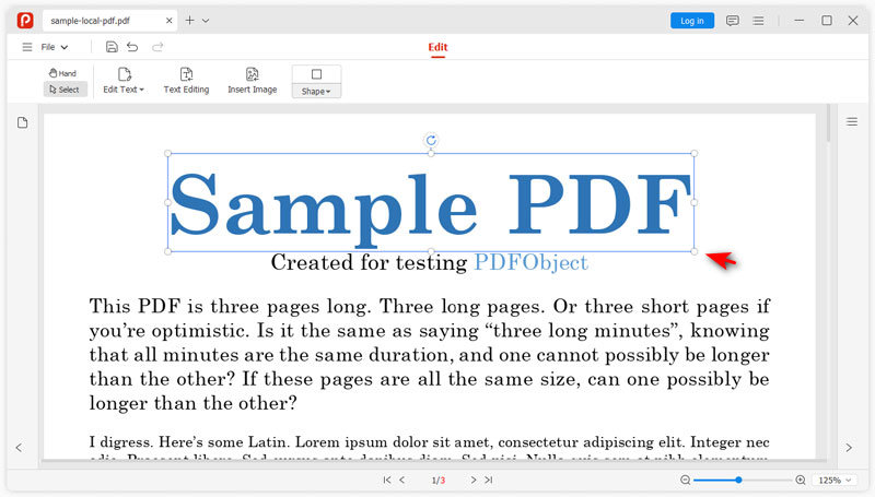 Cambiar el tamaño del texto del PDF