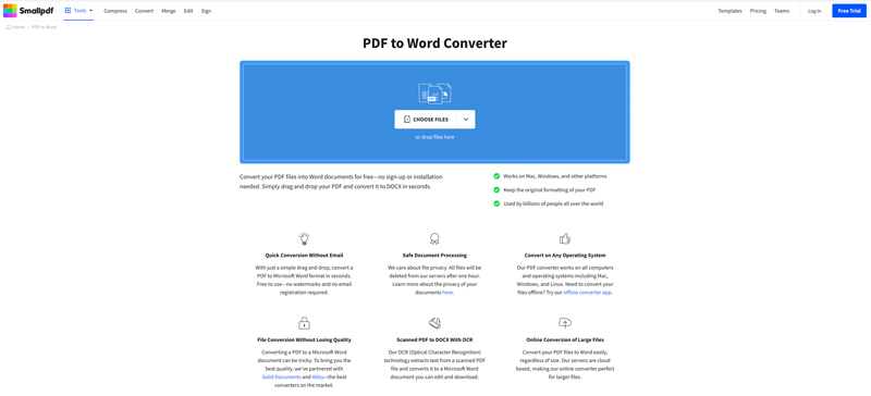 Convertidor de Smallpdf a Word