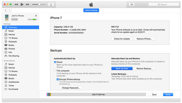 Copia de seguridad de iPhone a iTunes