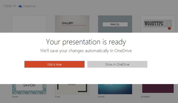 Compruebe PowerPoint en línea