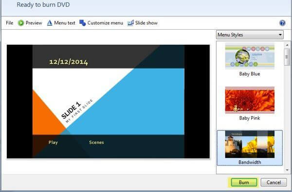 Grabe PowerPoint en DVD con Windows DVD Maker