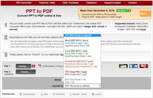 Cambiar PPT a PDF