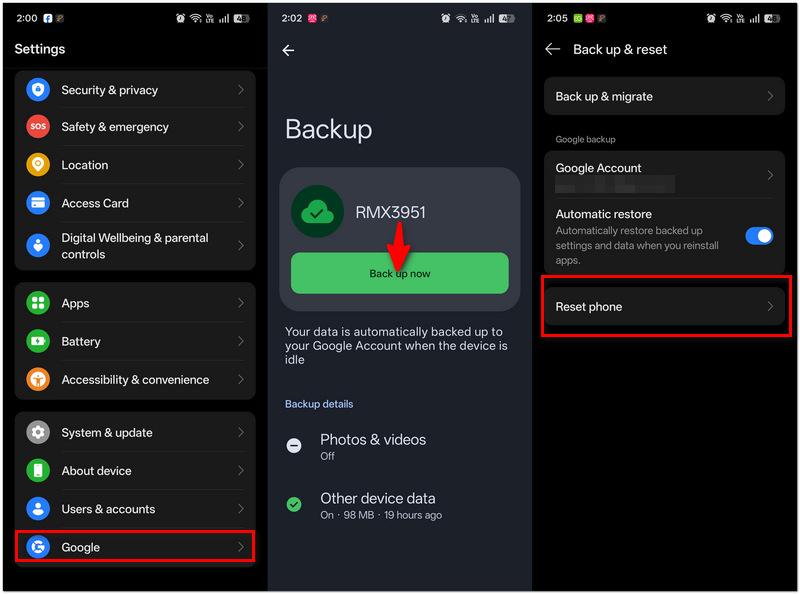 Restaurar desde Google One Backup