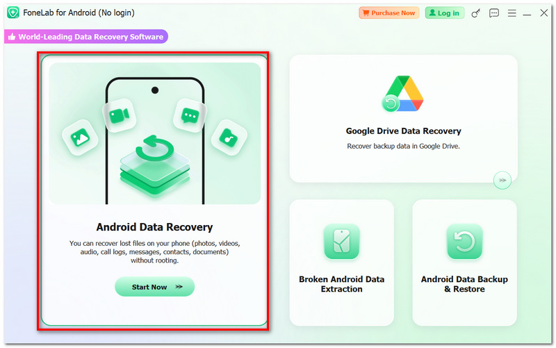 Seleccione Recuperación de datos de Android