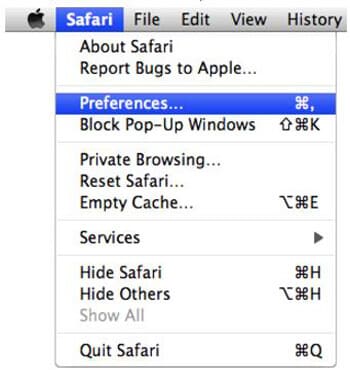 Configuraciones de Safari
