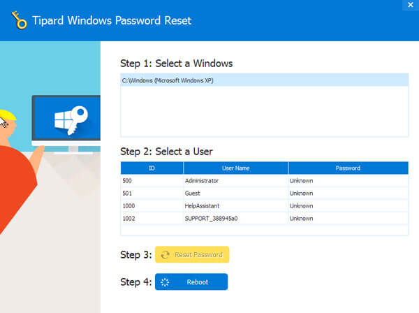 Restablecer contraseña de Windows